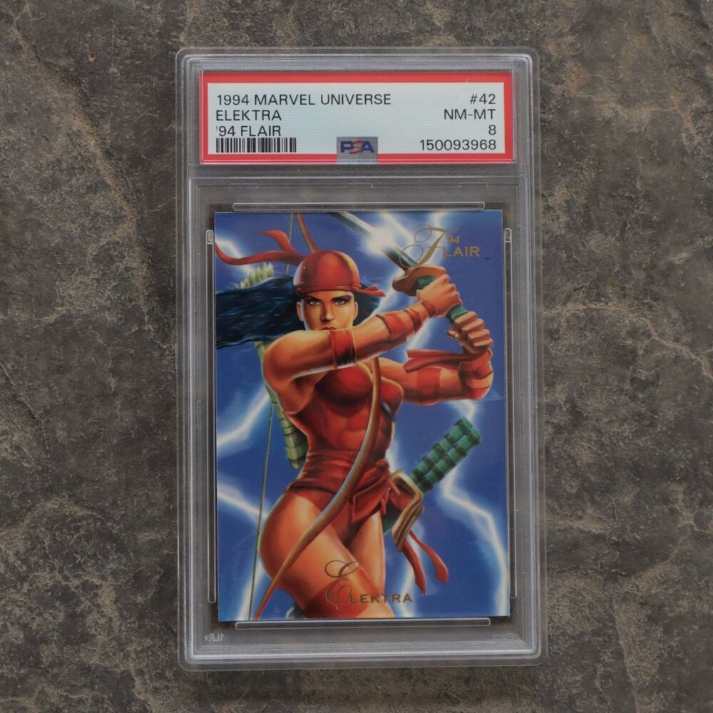 GRADED RARE 1994 Marvel Universe ’94 Flair Elektra #42 | PSA 8 NM-MT Grail